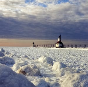 Lighthouse in Winter, St. Joseph, MI