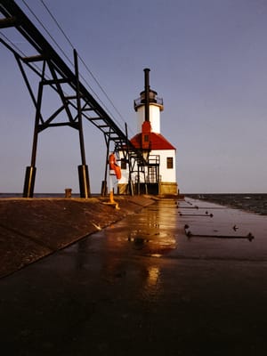Wildfire Golden Hour at St. Joseph Lighthouse